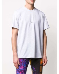 T-shirt à col rond imprimé gris MSGM