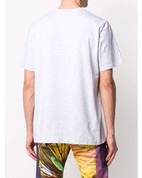 T-shirt à col rond imprimé gris MSGM