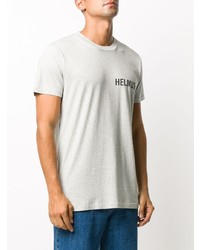 T-shirt à col rond imprimé gris Helmut Lang