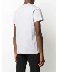 T-shirt à col rond imprimé gris Balmain