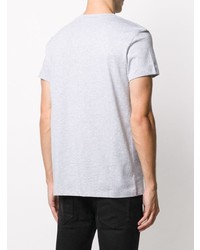 T-shirt à col rond imprimé gris Balmain