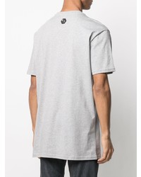 T-shirt à col rond imprimé gris Philipp Plein