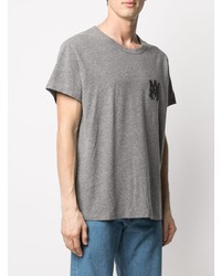 T-shirt à col rond imprimé gris Amiri