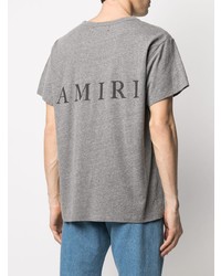 T-shirt à col rond imprimé gris Amiri