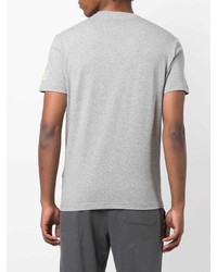 T-shirt à col rond imprimé gris Ea7 Emporio Armani