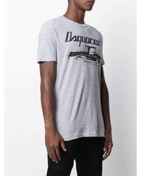 T-shirt à col rond imprimé gris DSQUARED2