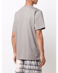 T-shirt à col rond imprimé gris MSGM