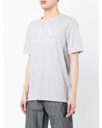 T-shirt à col rond imprimé gris Armani Exchange