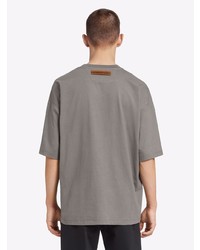 T-shirt à col rond imprimé gris Ermenegildo Zegna