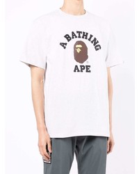 T-shirt à col rond imprimé gris A Bathing Ape