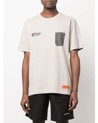 T-shirt à col rond imprimé gris Heron Preston