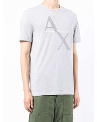 T-shirt à col rond imprimé gris Armani Exchange