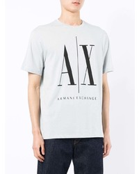 T-shirt à col rond imprimé gris Armani Exchange