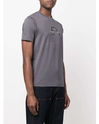 T-shirt à col rond imprimé gris Emporio Armani