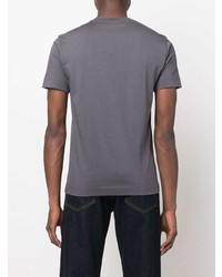 T-shirt à col rond imprimé gris Emporio Armani