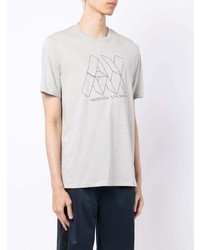 T-shirt à col rond imprimé gris Armani Exchange