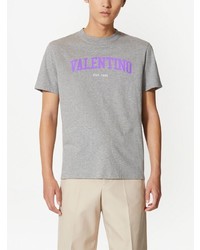 T-shirt à col rond imprimé gris Valentino