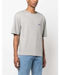 T-shirt à col rond imprimé gris A.P.C.