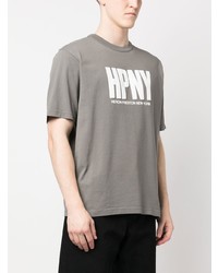 T-shirt à col rond imprimé gris Heron Preston