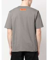 T-shirt à col rond imprimé gris Heron Preston