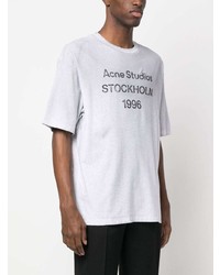 T-shirt à col rond imprimé gris Acne Studios