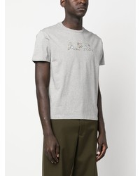 T-shirt à col rond imprimé gris A.P.C.