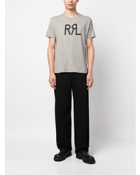 T-shirt à col rond imprimé gris Ralph Lauren RRL