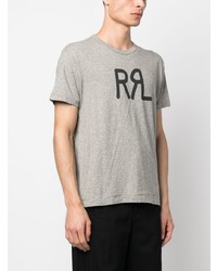 T-shirt à col rond imprimé gris Ralph Lauren RRL