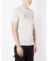 T-shirt à col rond imprimé gris Armani Exchange