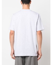 T-shirt à col rond imprimé gris MSGM