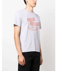 T-shirt à col rond imprimé gris MAISON KITSUNÉ