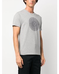 T-shirt à col rond imprimé gris Stone Island