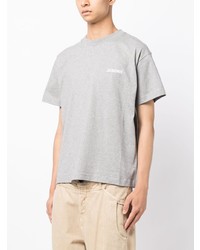 T-shirt à col rond imprimé gris Jacquemus