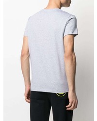 T-shirt à col rond imprimé gris Balmain