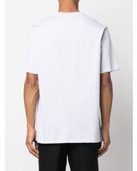 T-shirt à col rond imprimé gris MSGM