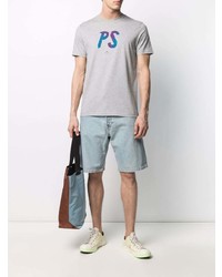 T-shirt à col rond imprimé gris PS Paul Smith