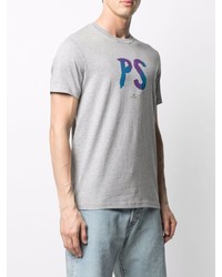 T-shirt à col rond imprimé gris PS Paul Smith