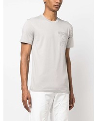 T-shirt à col rond imprimé gris Moschino