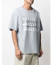 T-shirt à col rond imprimé gris Maison Margiela