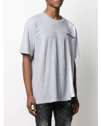 T-shirt à col rond imprimé gris DSQUARED2