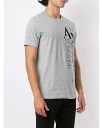 T-shirt à col rond imprimé gris Armani Exchange