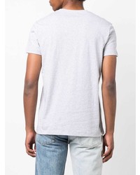 T-shirt à col rond imprimé gris Balmain