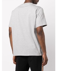 T-shirt à col rond imprimé gris MCM