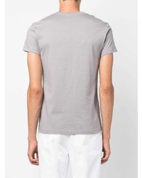 T-shirt à col rond imprimé gris Balmain