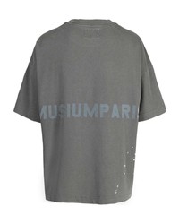 T-shirt à col rond imprimé gris Musium Div.