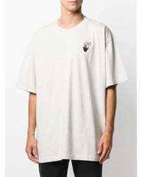T-shirt à col rond imprimé gris Off-White