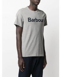 T-shirt à col rond imprimé gris Barbour