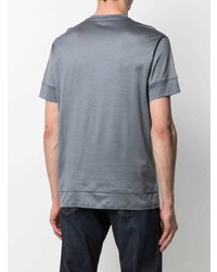 T-shirt à col rond imprimé gris Emporio Armani