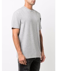 T-shirt à col rond imprimé gris Philipp Plein