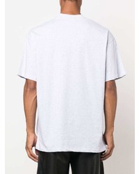 T-shirt à col rond imprimé gris MSGM